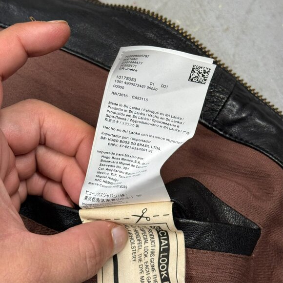 Hugo Boss Lamb Leather Jacket Motorcycle GR-Joetze Black Small - Picture 14 of 16